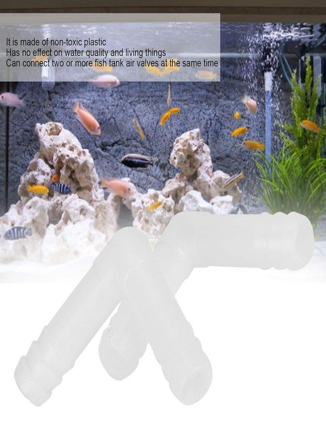 VAYINATO® 20Pcs (White) L-Shaped Plastic Aquarium Tubing Connectors, Aquarium Air Tube Bend Head Connector | Air Tubing Pipe Joint Connector Adapter Air Pump Accessories - Image 2